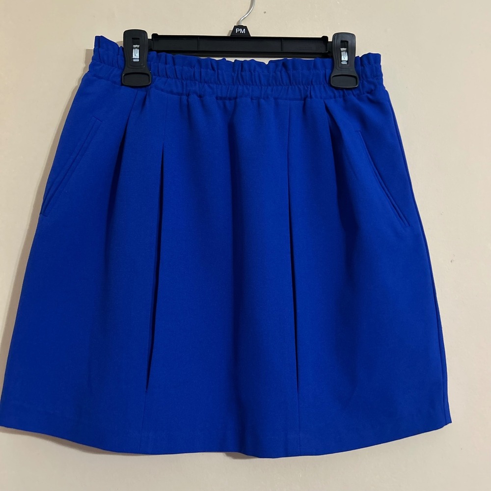 Everly Blue Pleated Elastic Waist Skirt Size L‎